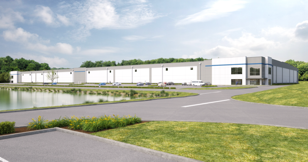 Building Rendering for  LogistiCenter℠ at Woolwich, a three-building park in Woolwich Township, NJ. 